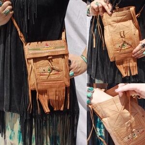 Bohemian Tan Fringe Crossbody Bag